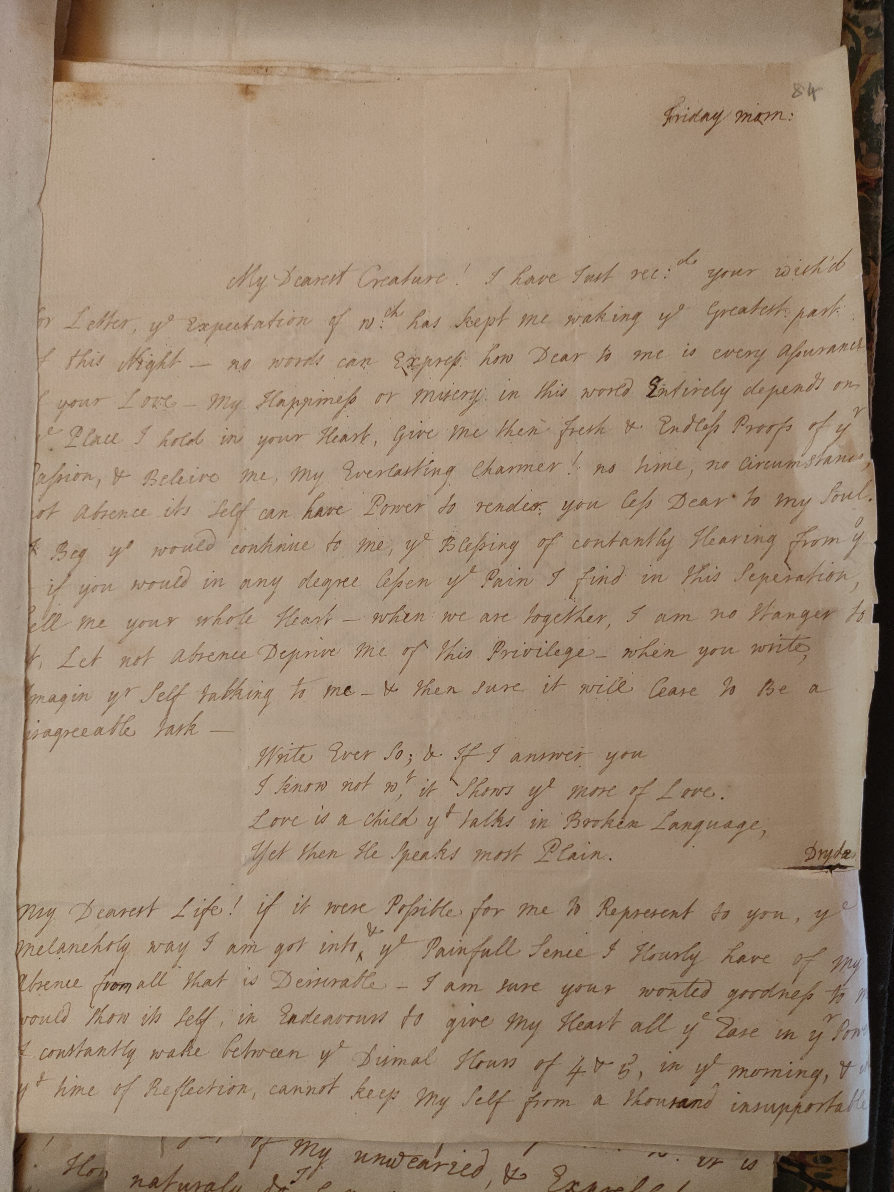 Image #1 of letter: Judith Madan to Martin Madan, 1725