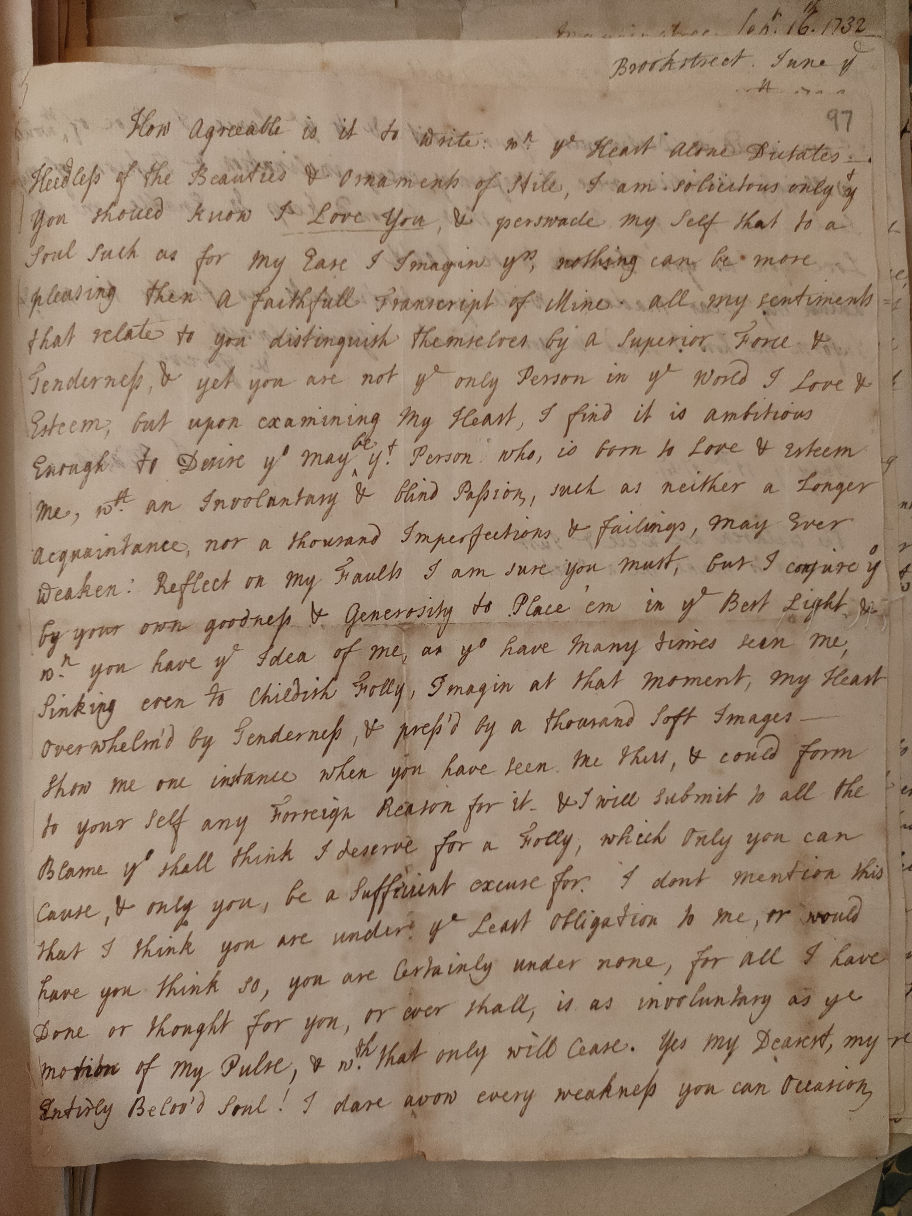 Image #1 of letter: Judith Madan to Martin Madan, ? 1727