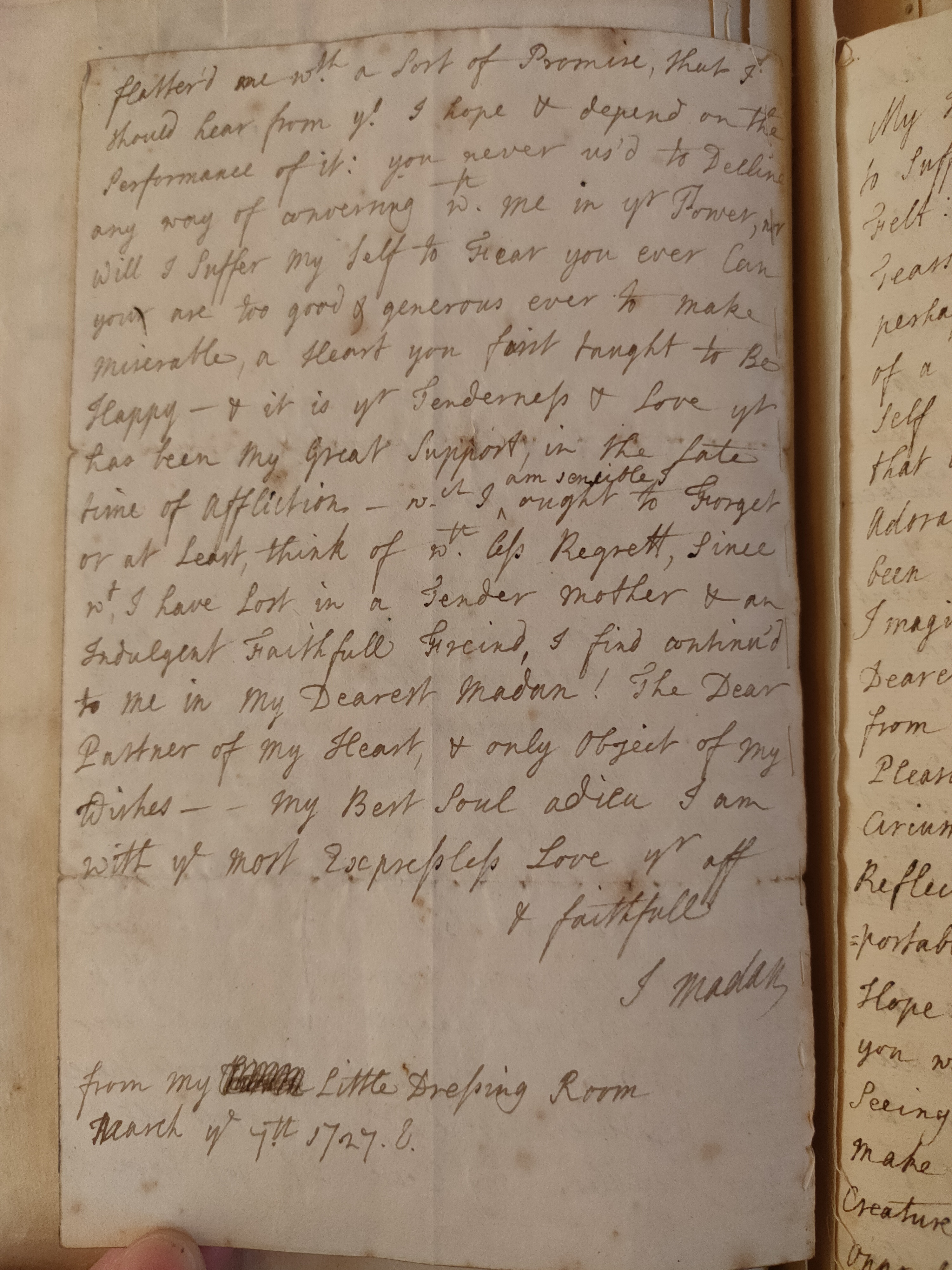 Image #2 of letter: Judith Madan to Martin Madan, 7 March 1728
