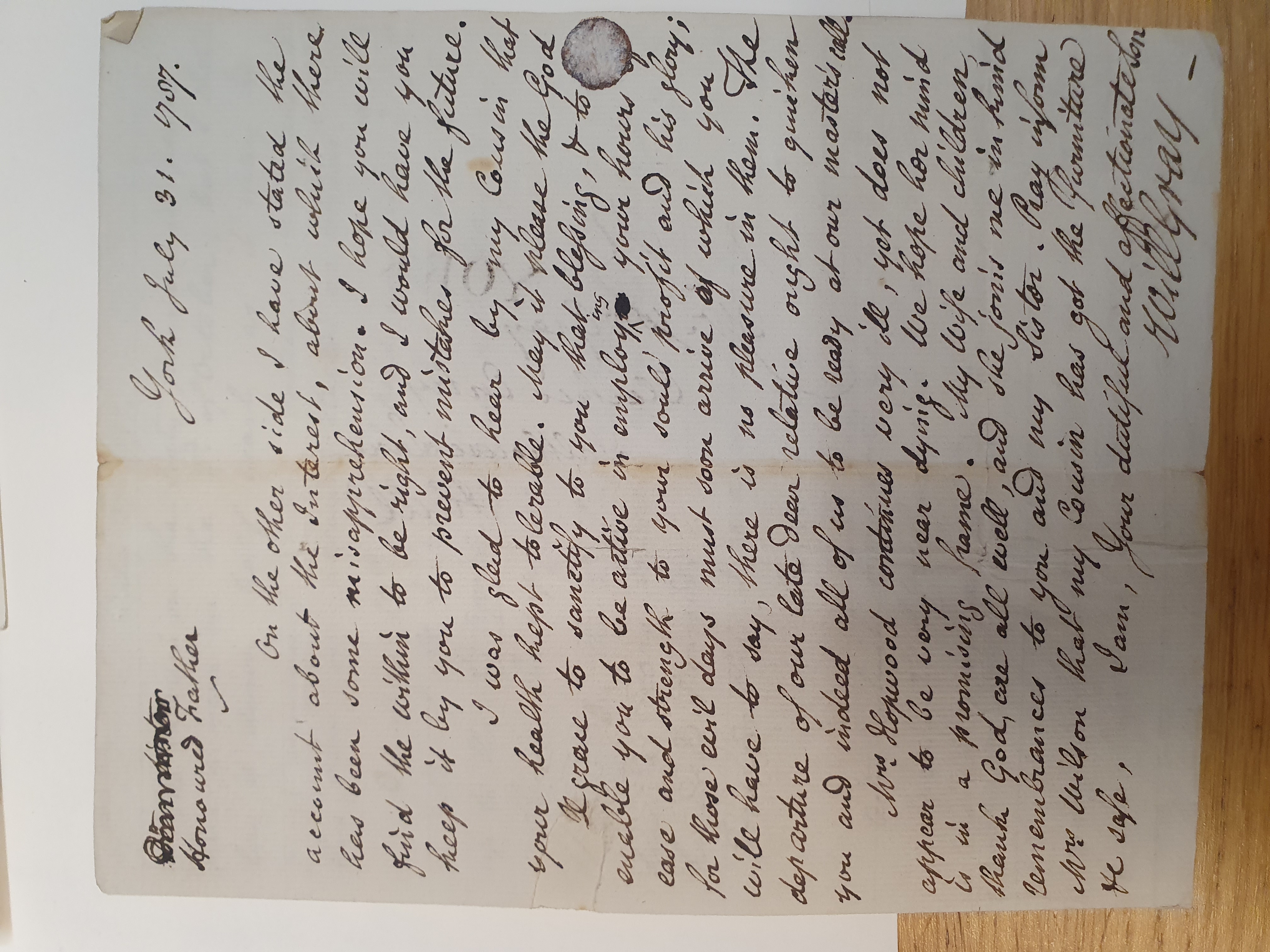 Image #1 of letter: William Gray to William Gray [sen], 31 July 1787