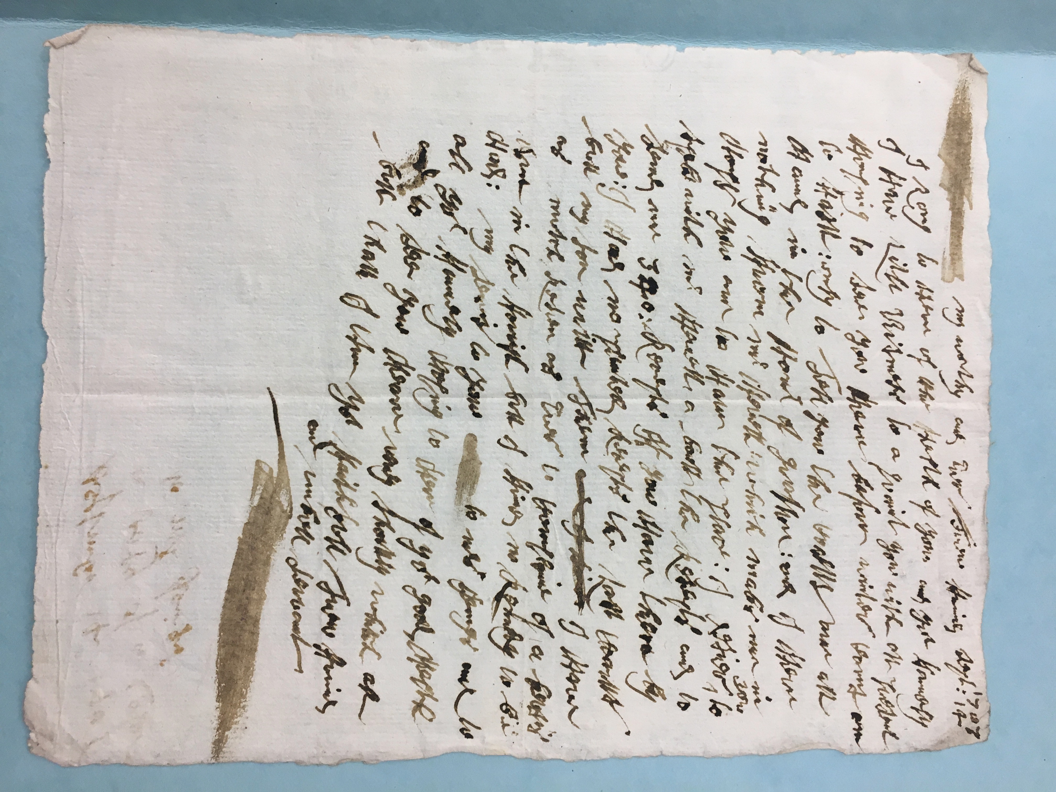 Image #1 of letter: Thomas Herbert to Jonathan Jennings, 14 September 1702