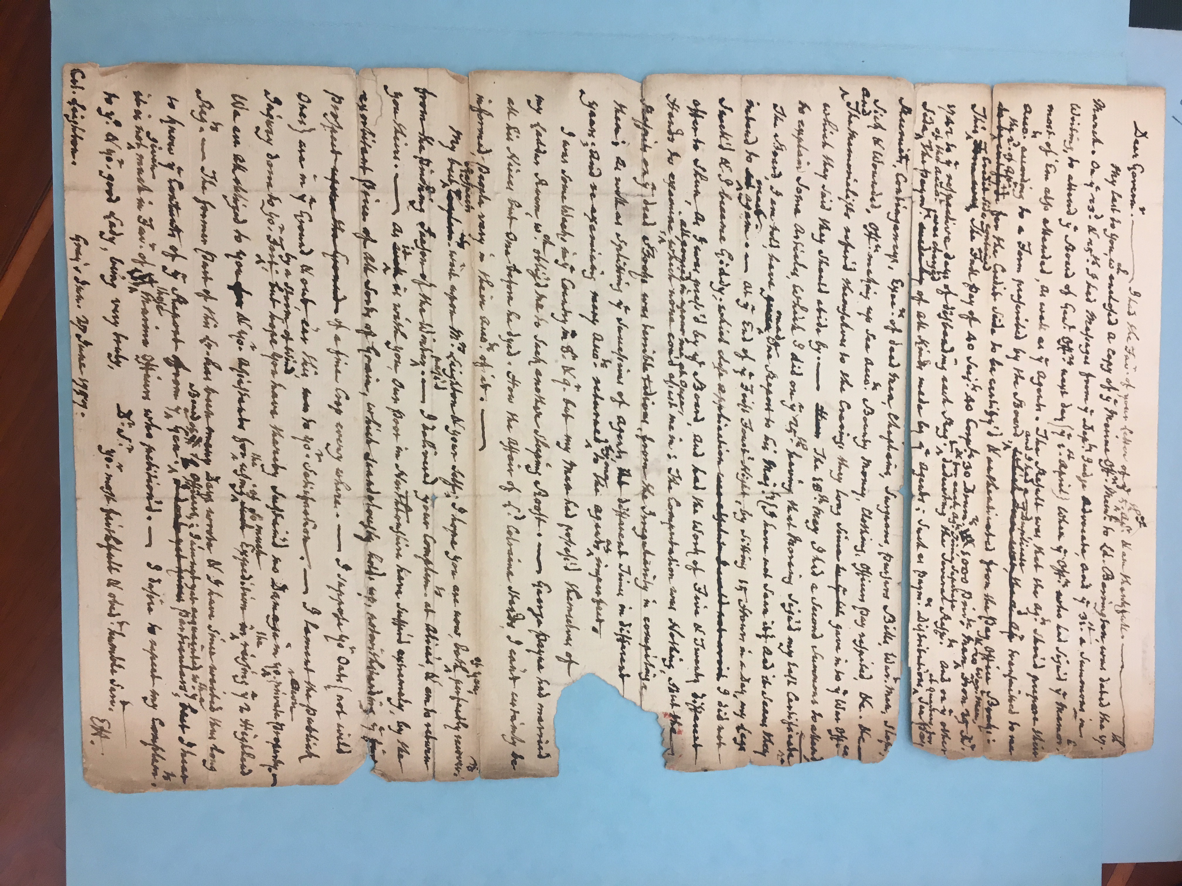 Image #1 of letter: Edmund Herbert to John Leighton, 27 June 1757