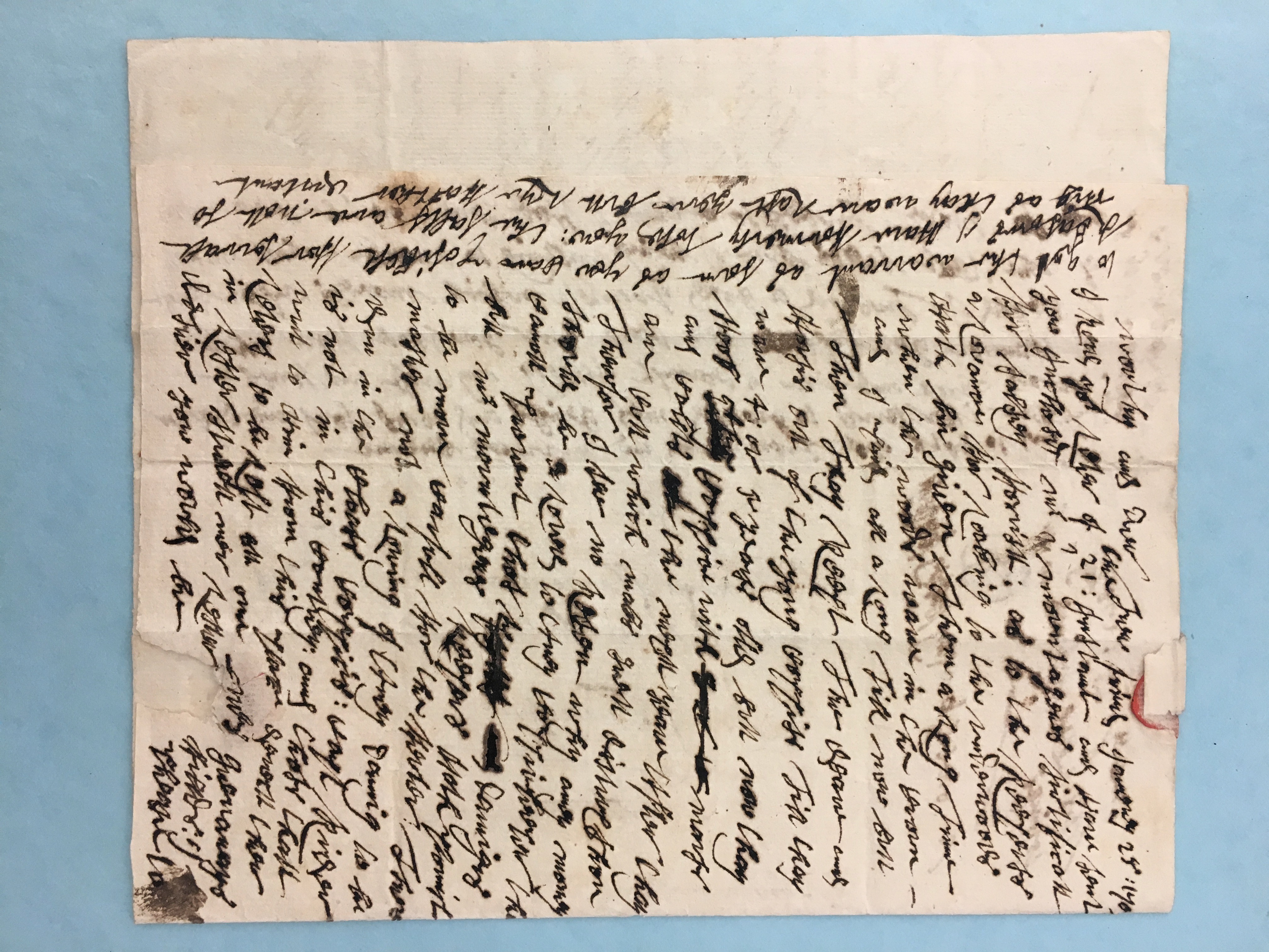 Image #3 of letter: Johnathan Jennings to Thomas Herbert, 21 January 1702