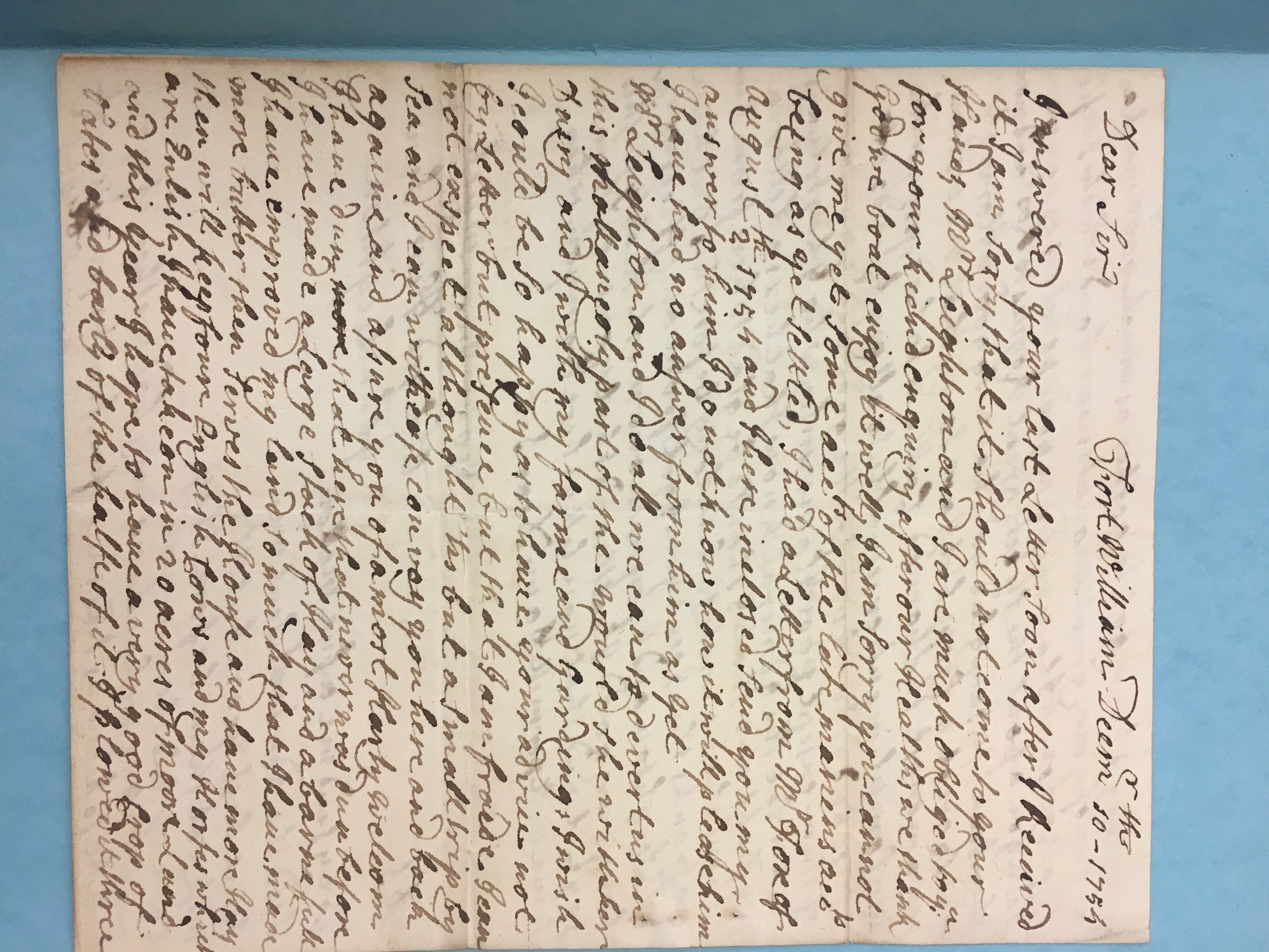 Image #1 of letter: John Leighton to Edmund Herbert, 10 December 1754