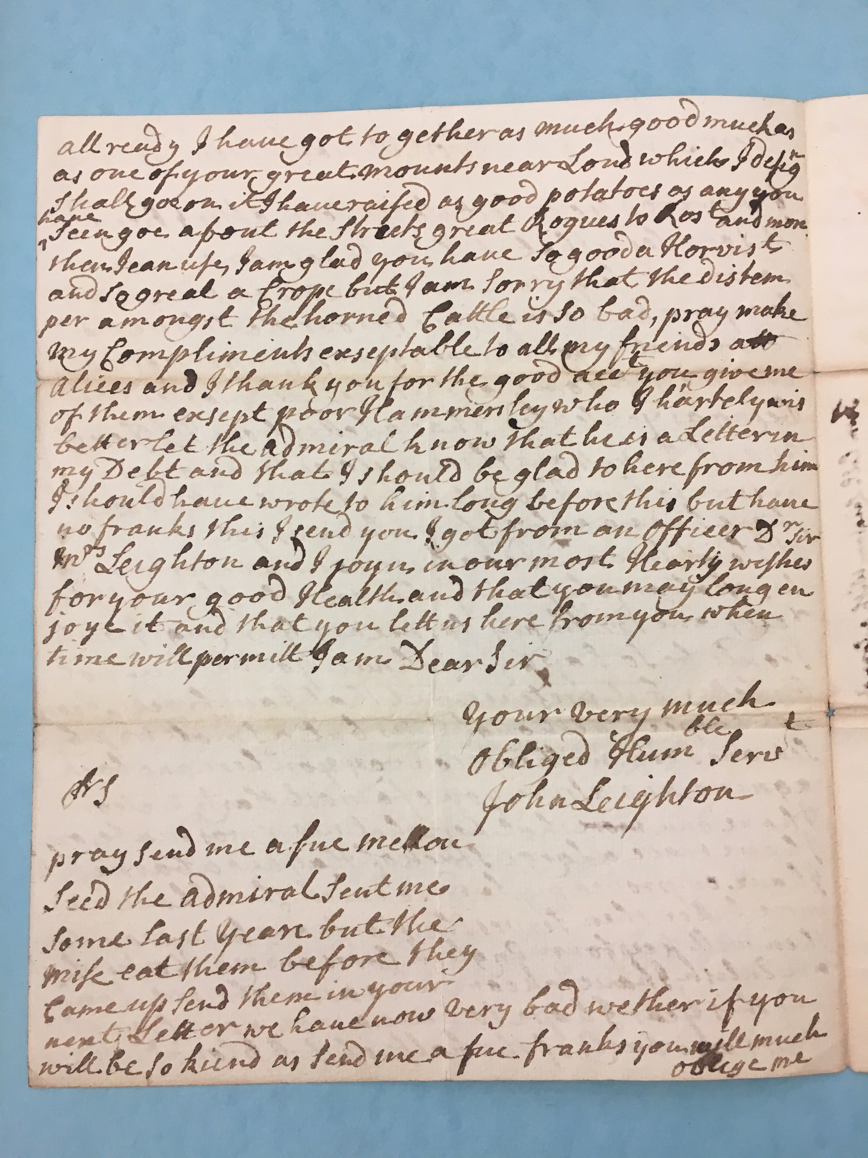 Image #2 of letter: John Leighton to Edmund Herbert, 10 December 1754