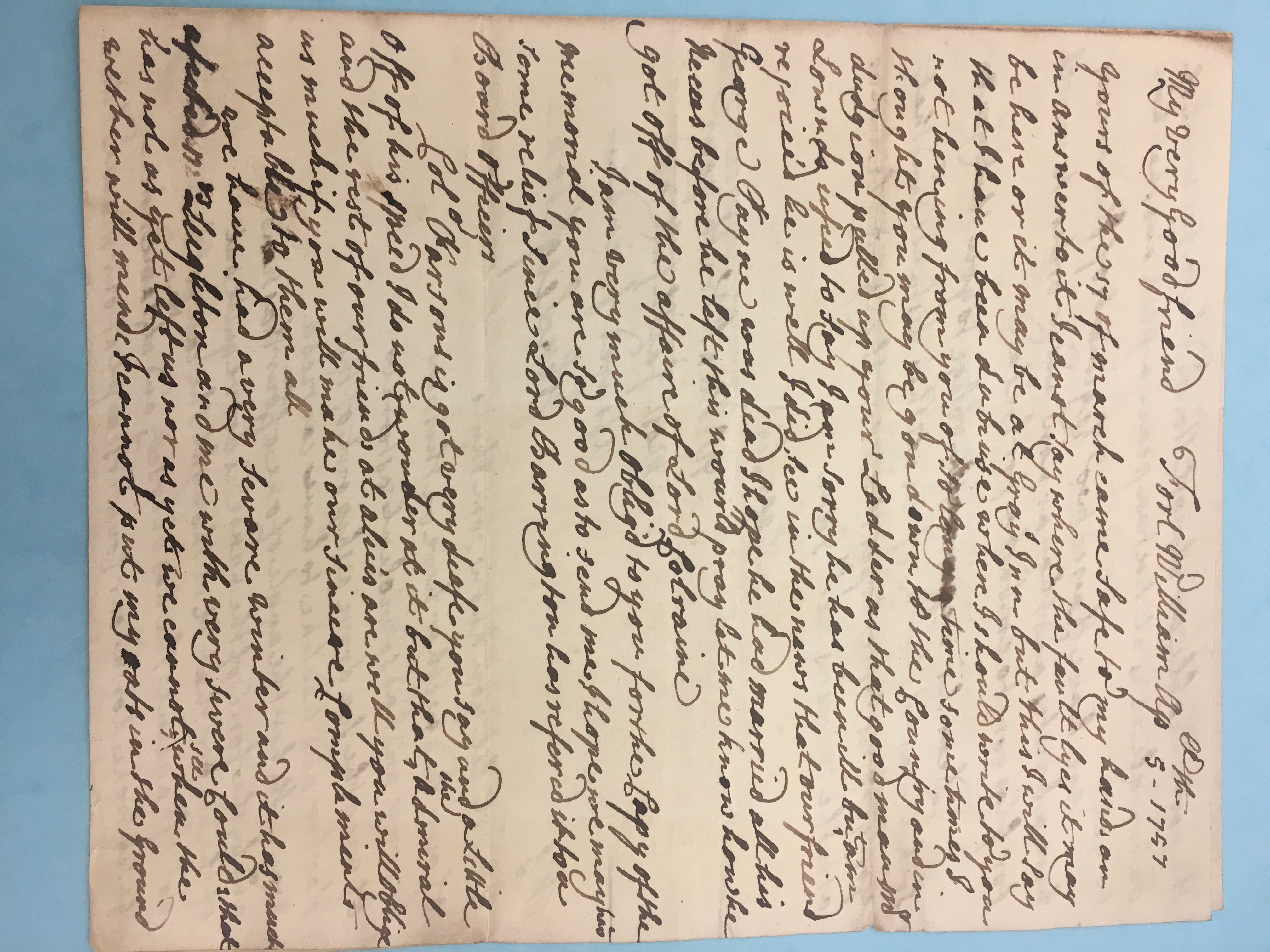 Image #1 of letter: John Leighton to Edmund Herbert, 5 April 1757