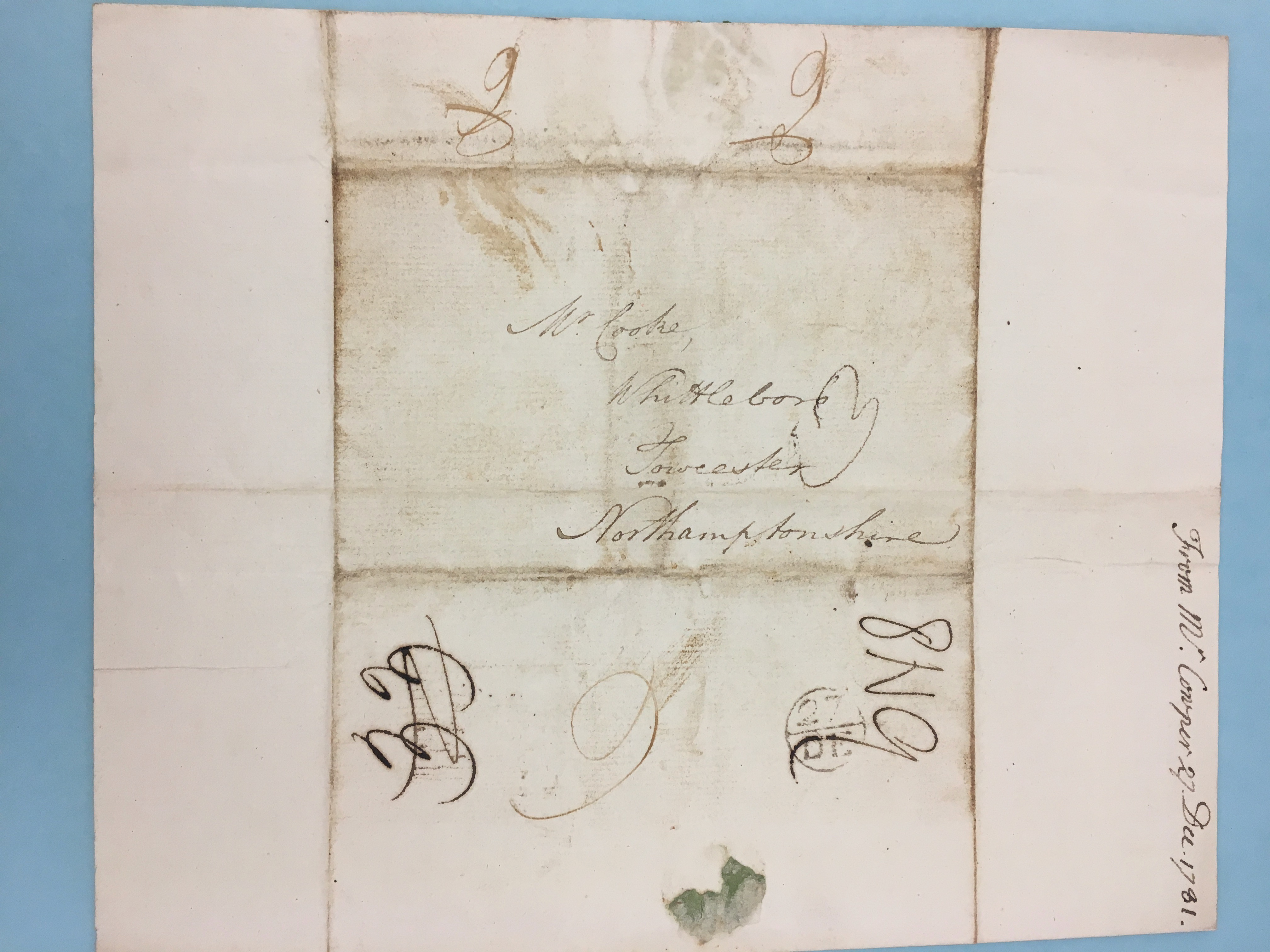 Image #2 of letter: John Cowper to Thomas Cooke, 27 December 1781