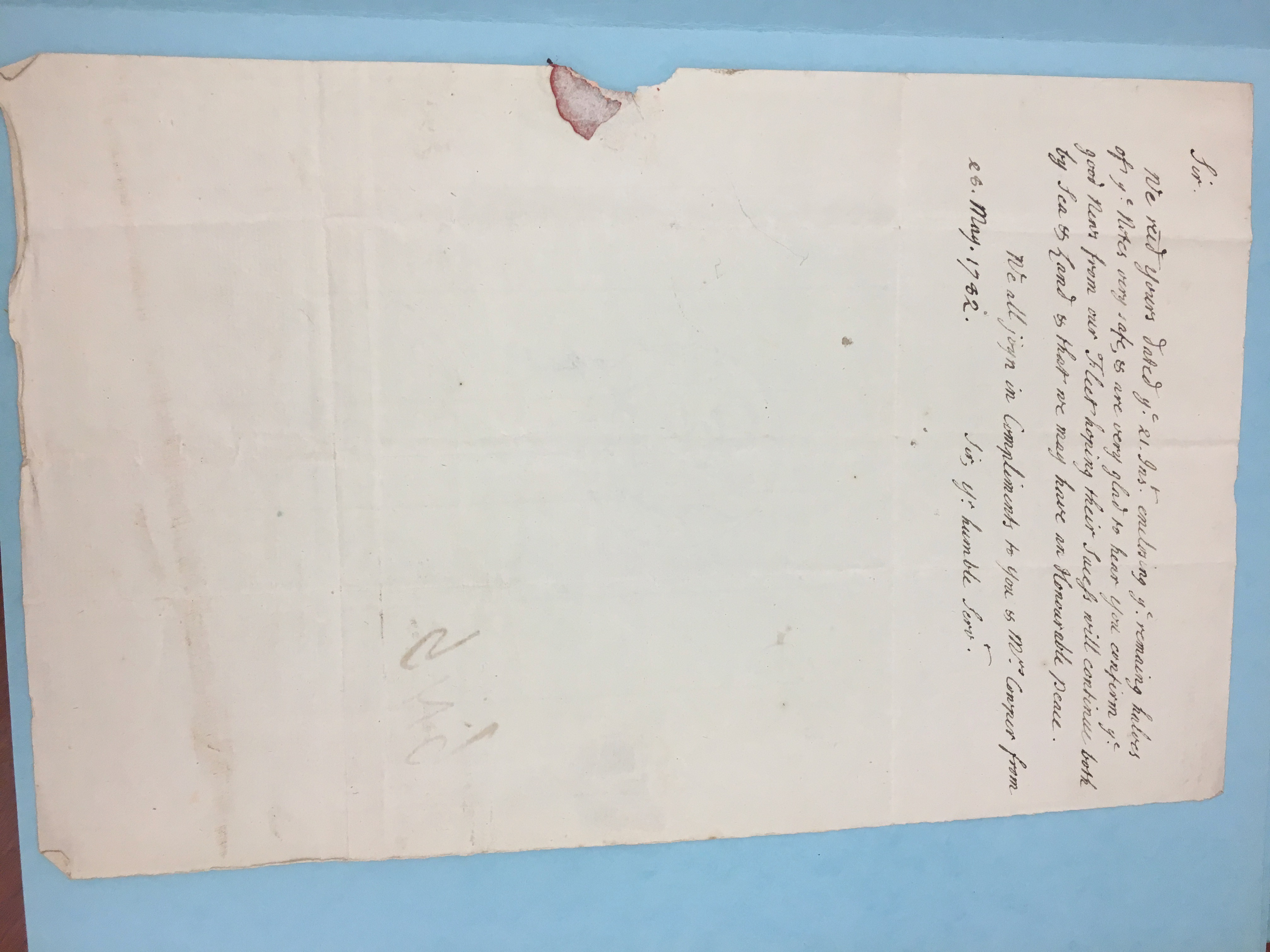 Image #2 of letter: John Cowper to Thomas Cooke, 21 May 1782
