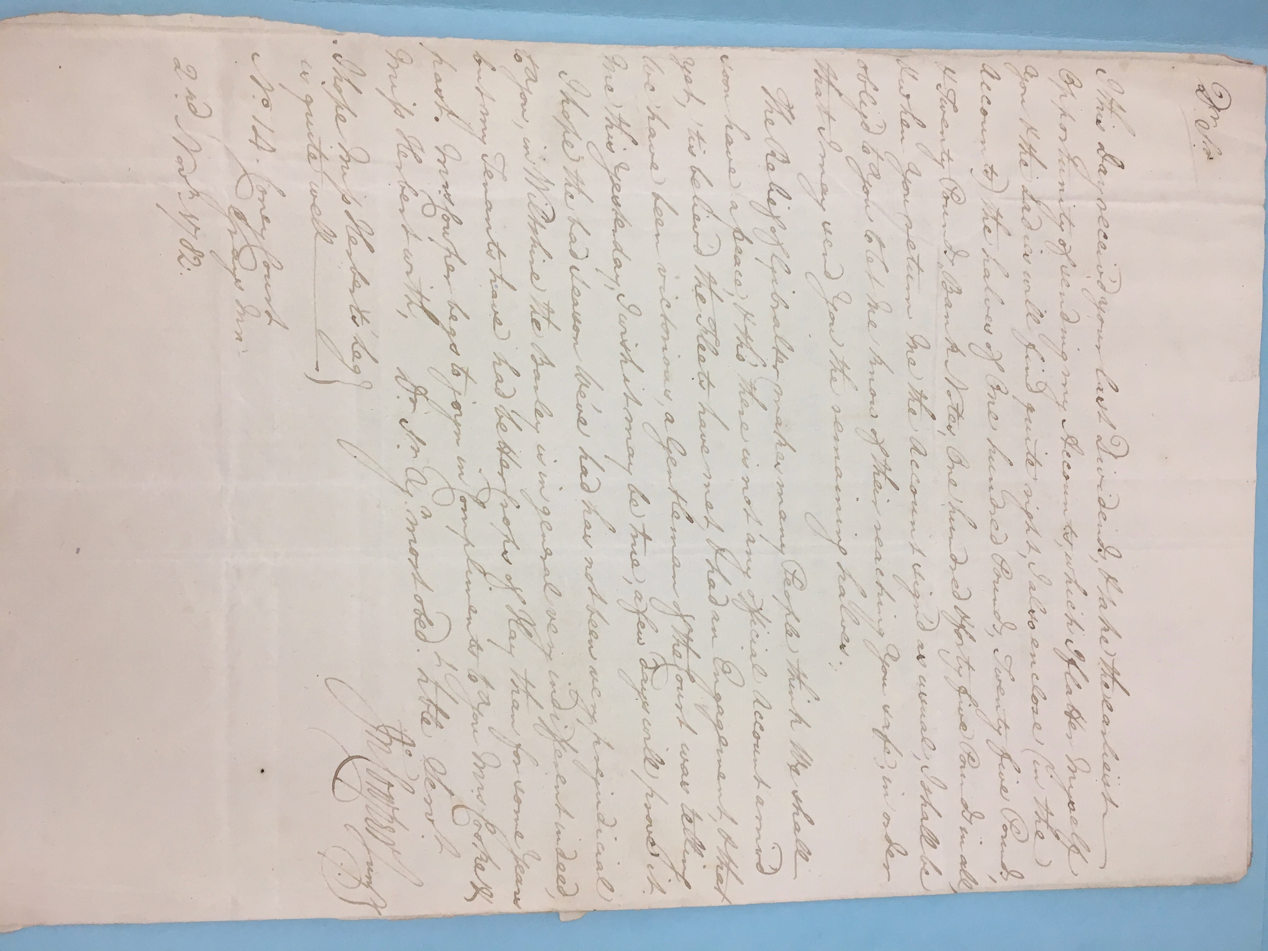 Image #1 of letter: John Cowper to Thomas Cooke, 2 November 1782