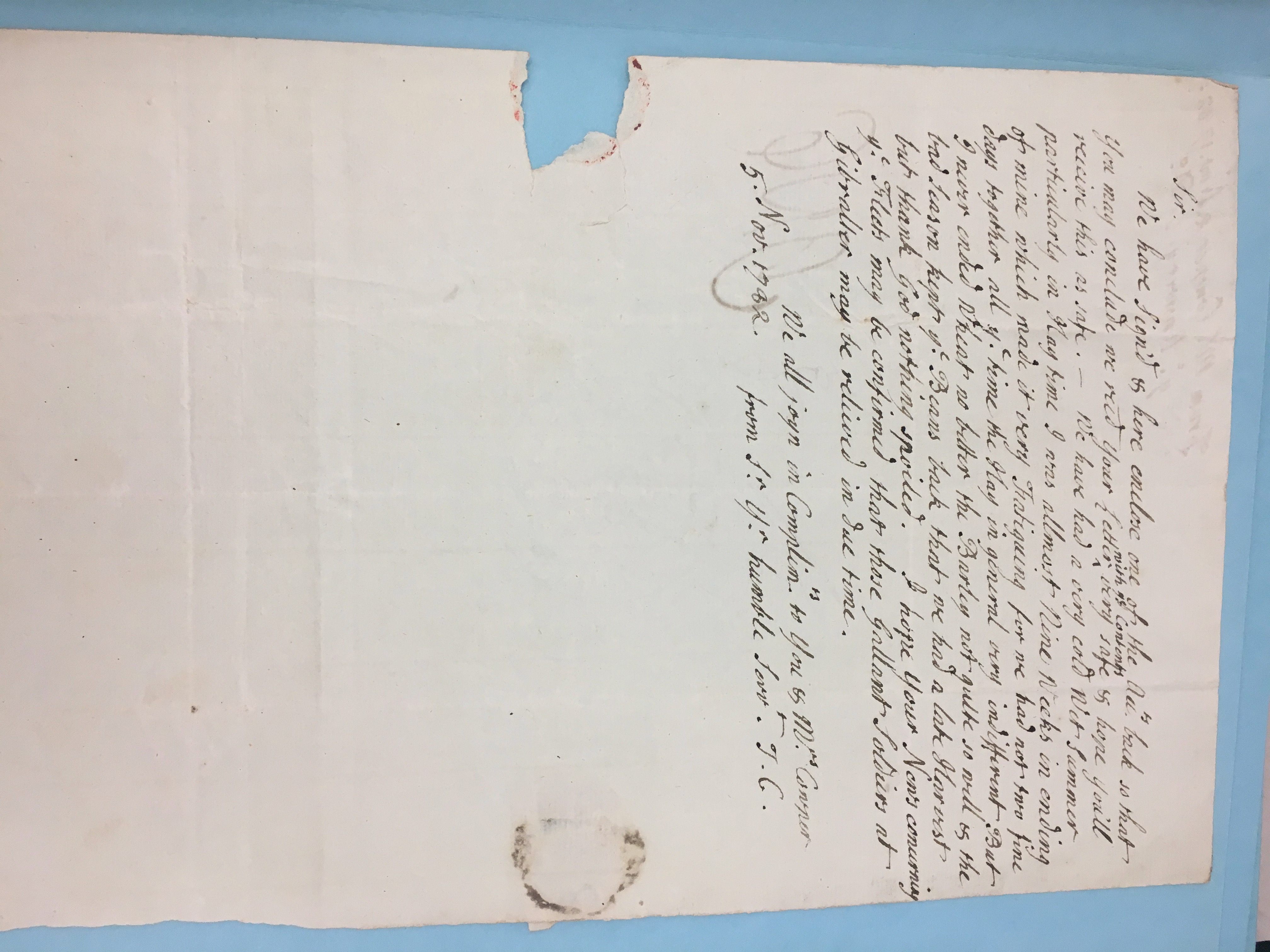 Image #2 of letter: John Cowper to Thomas Cooke, 2 November 1782