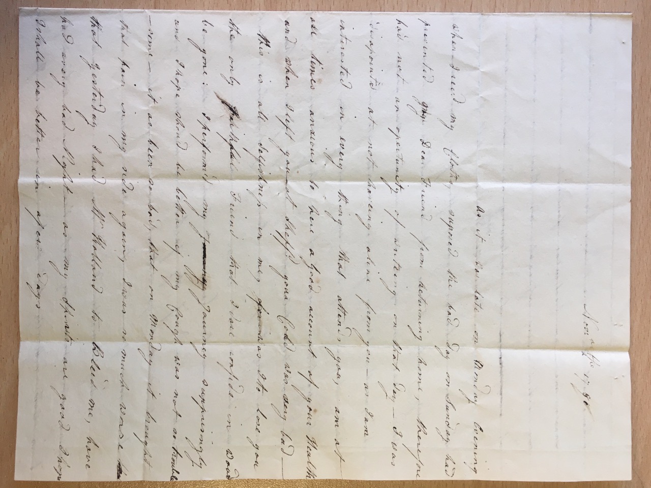 Image #1 of letter: M[ary] Moore to Ann Hare, 12 November 1780