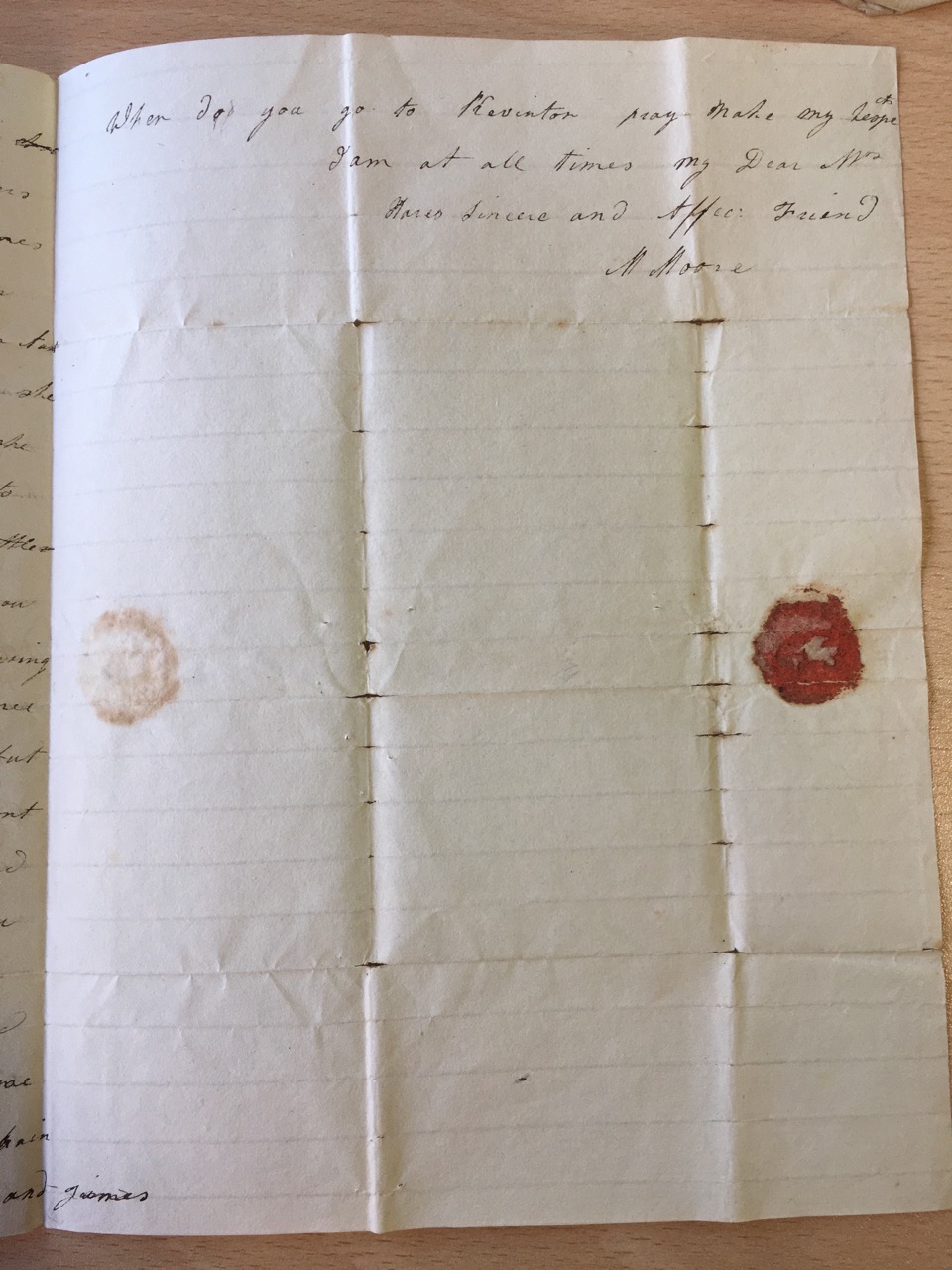 Image #3 of letter: M[ary] Moore to Ann Hare, 12 November 1780
