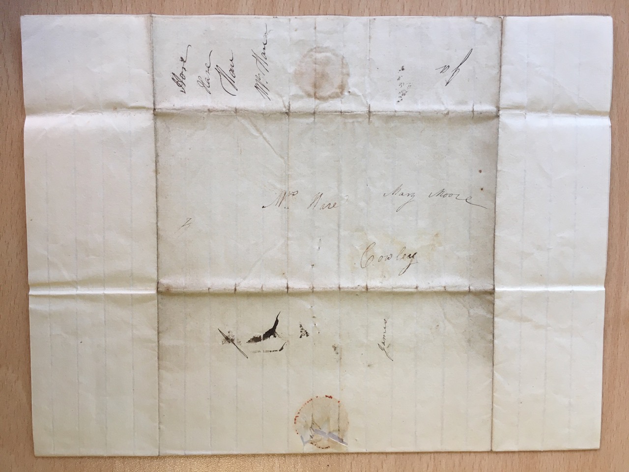 Image #3 of letter: Mary Moore to Ann Hare, cNov c1780