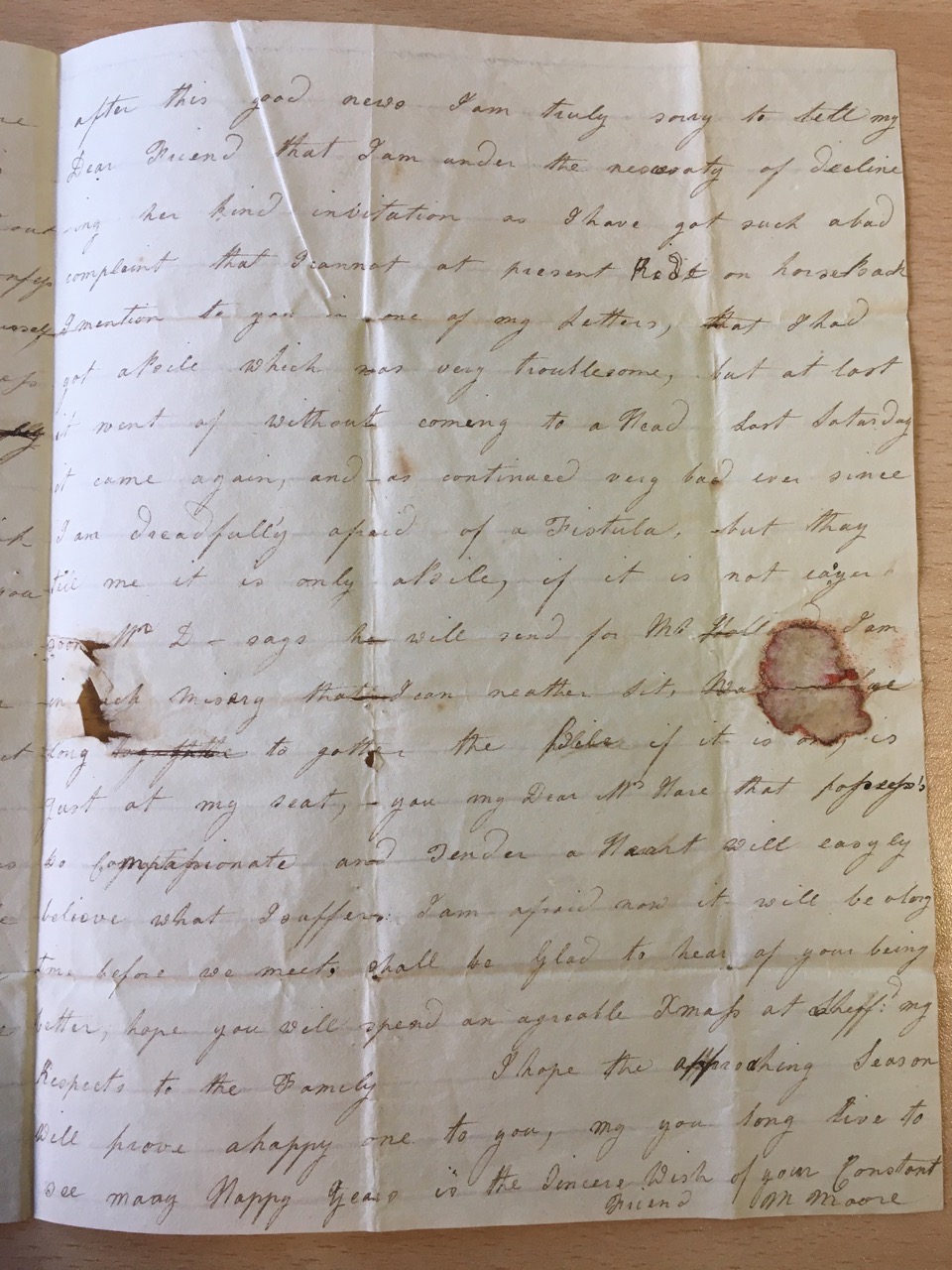 Image #3 of letter: M[ary] Moore to Ann Hare, c1780