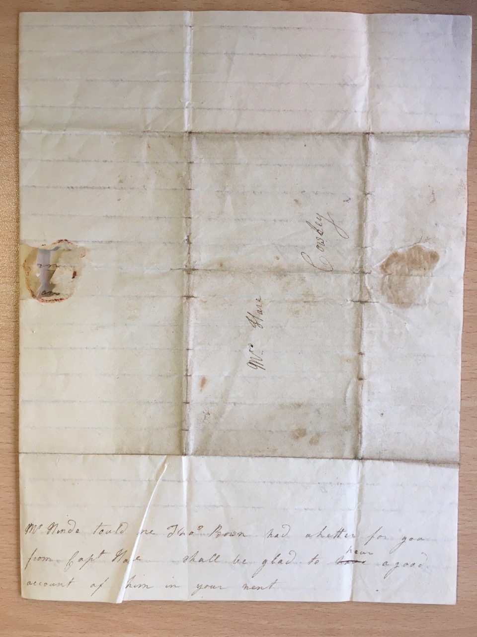 Image #4 of letter: M[ary] Moore to Ann Hare, c1780