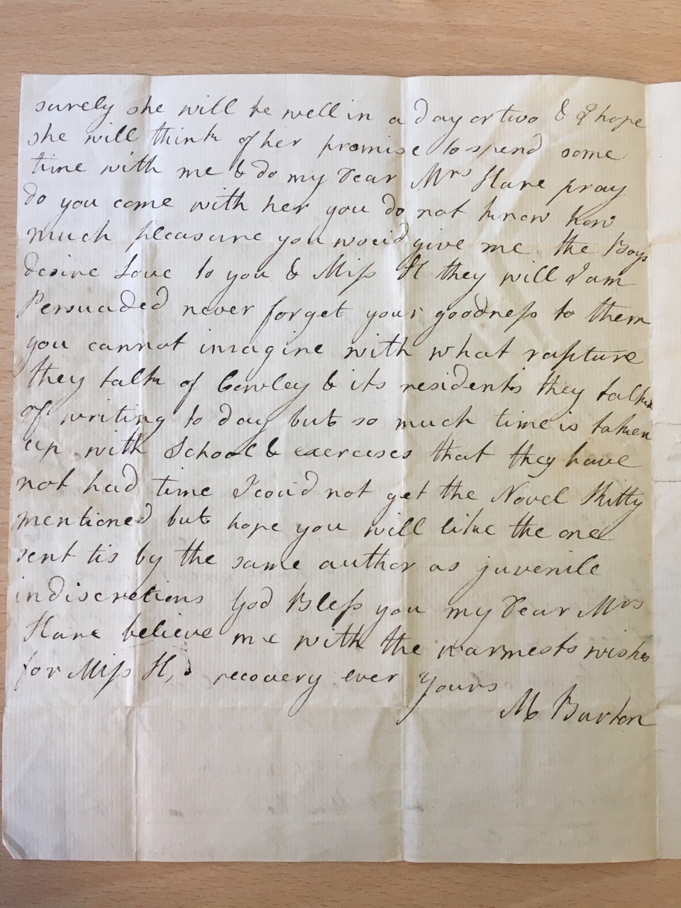 Image #2 of letter: M[ary?] Burton to Ann Hare, c1789-98