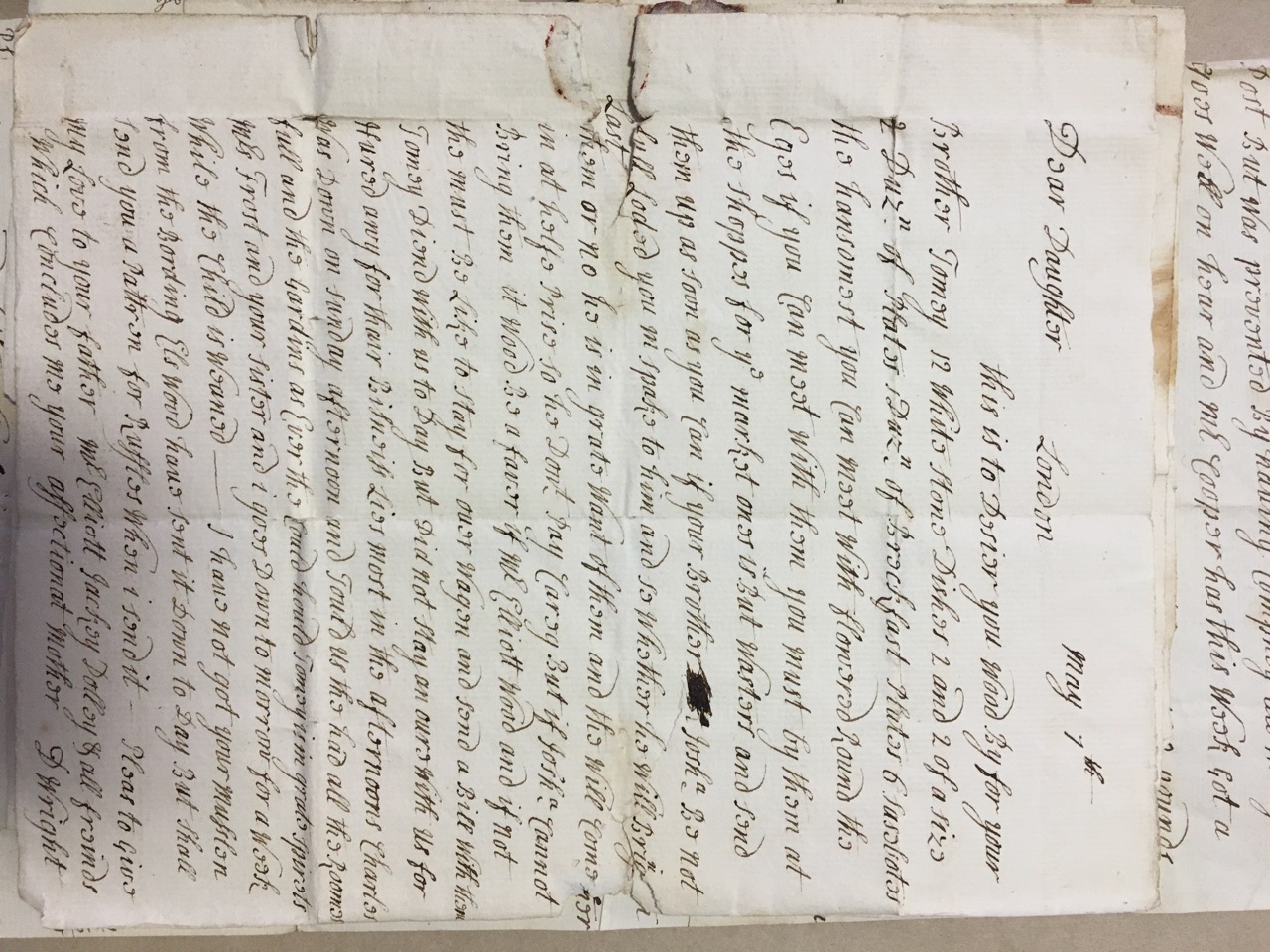 Image #1 of letter: Dorothy Wright to Catherine Elliott, 7 May