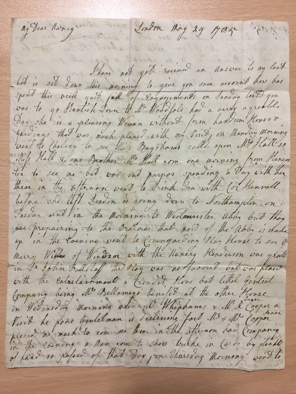 Image #1 of letter: Catherine Elliott to Ann Hare, 29 May 1785