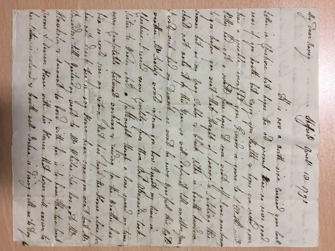 Image #1 of letter: Catherine Elliott to Ann Hare, 18 April 1790