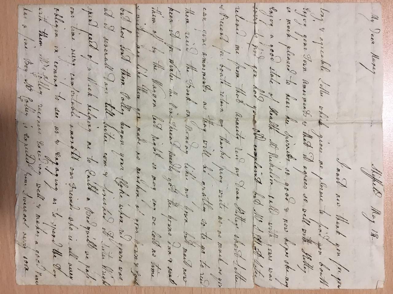 Image #1 of letter: Catherine Elliott to Ann Hare, 14 May