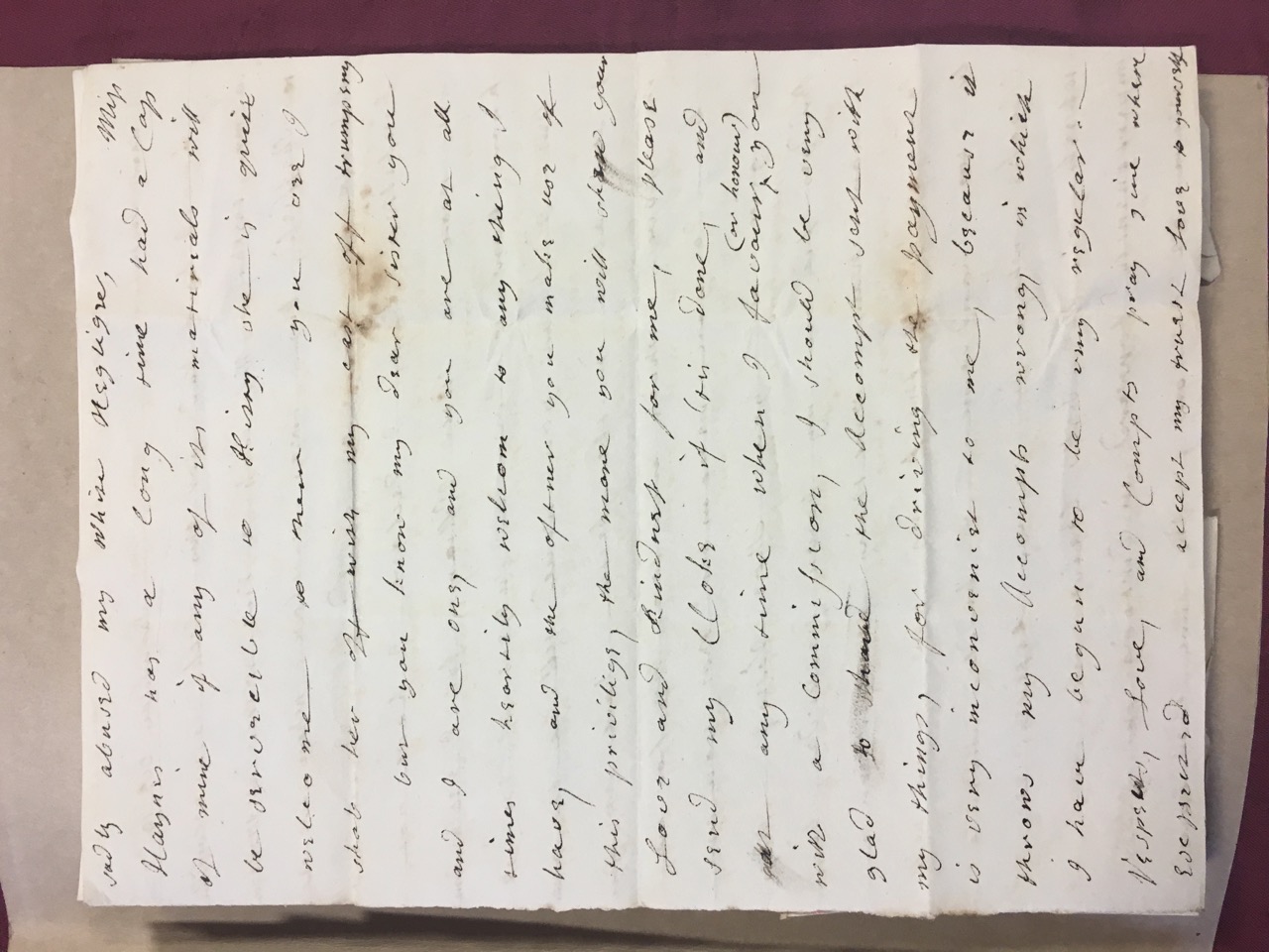 Image #2 of letter: Elizabeth Hare to Ann Hare, 19 October [?177?]