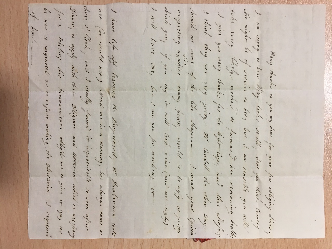 Image #1 of letter: Elizabeth Hare to Ann Hare, 2 November 1776