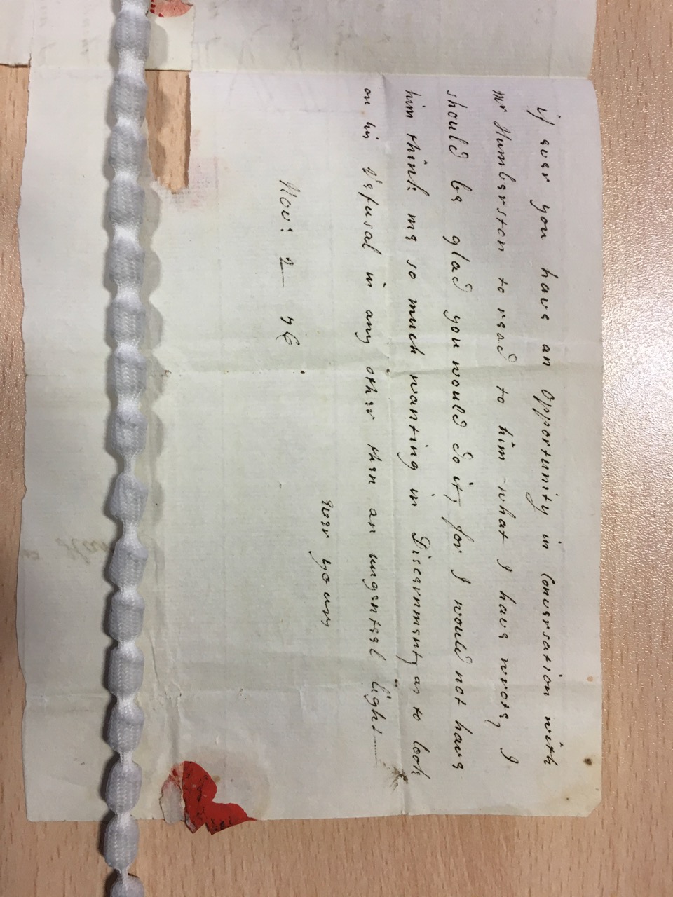 Image #2 of letter: Elizabeth Hare to Ann Hare, 2 November 1776