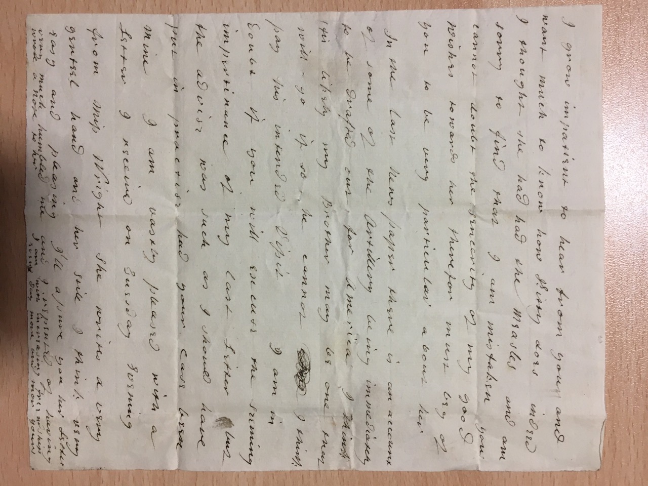 Image #1 of letter: Elizabeth Hare to Ann Hare, undated