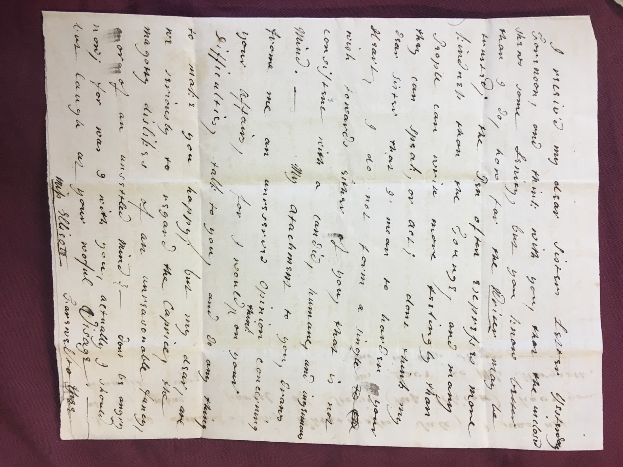Image #1 of letter: Elizabeth Hare to Ann Hare, undated