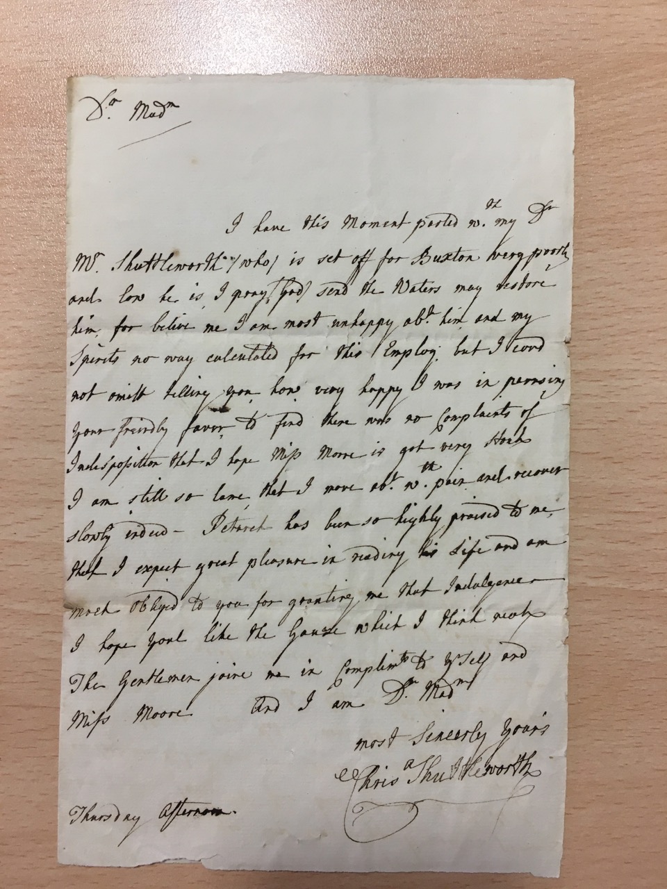 Image #1 of letter: Christiana Shuttleworth to Ann Hare, undated