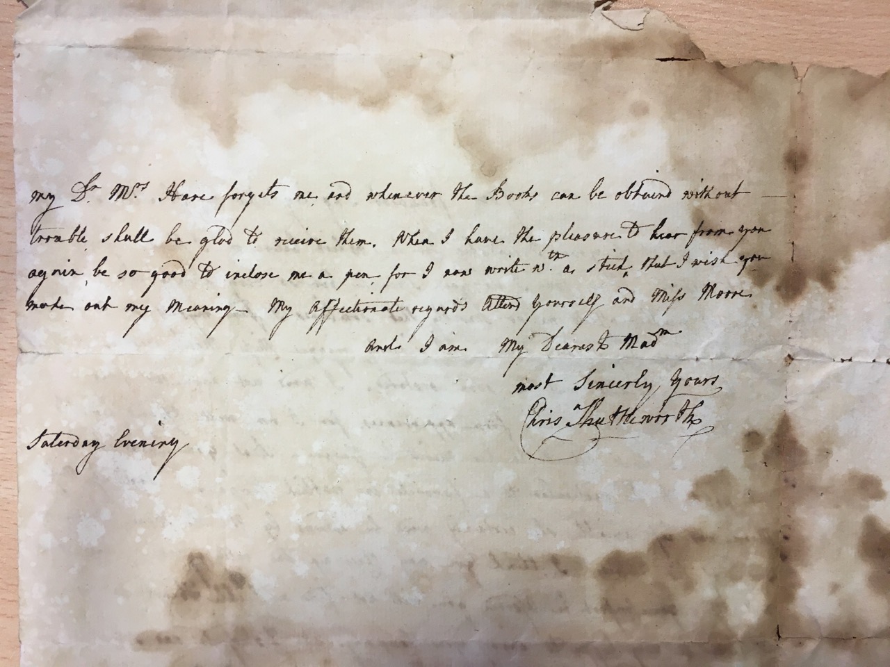 Image #2 of letter: Christiana Shuttleworth to Ann Hare,  undated