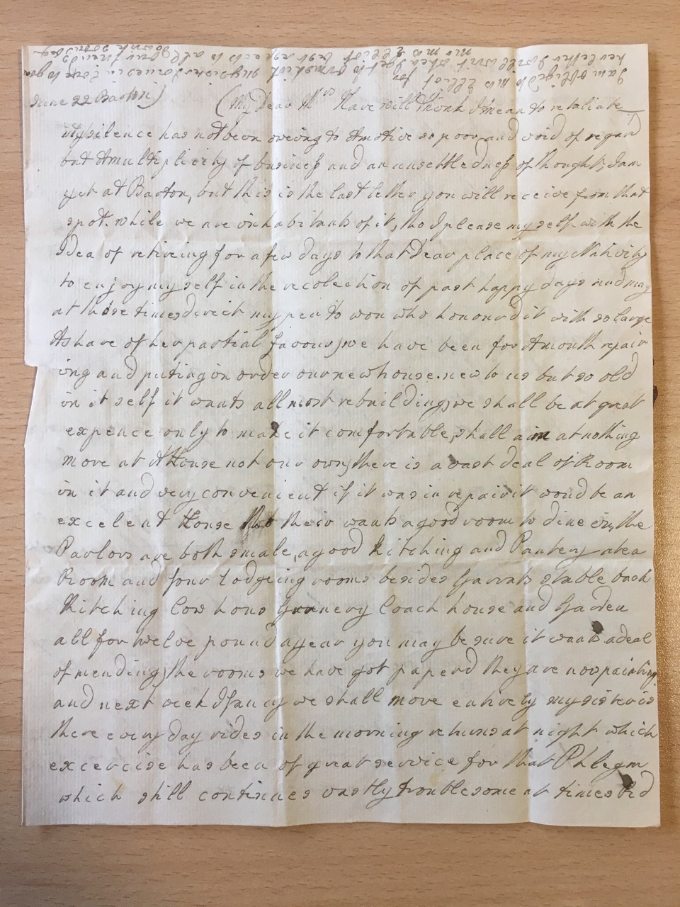 Image #1 of letter: Mary Ann Hesketh to Ann Hare, 22 June