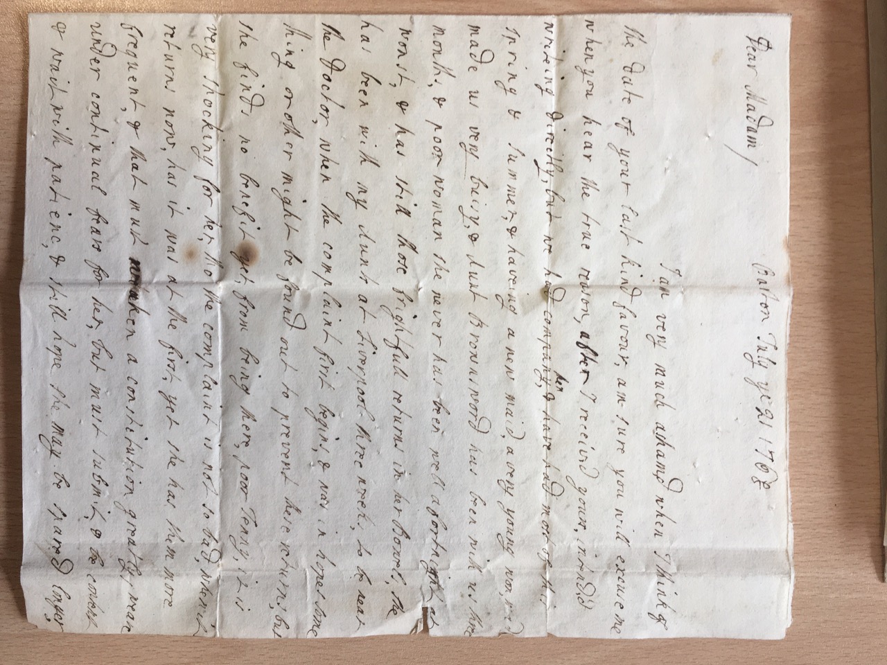 Image #1 of letter: Ellin Hesketh to Catherine Elliott, 21 July 1768