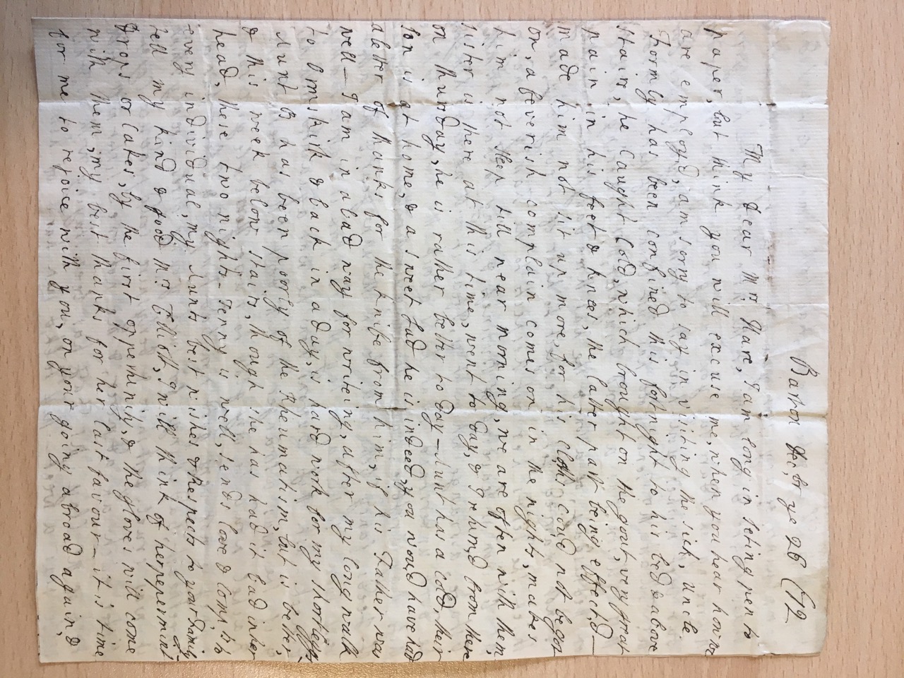 Image #1 of letter: Ellin Hesketh to Ann Hare, 26 December 1772