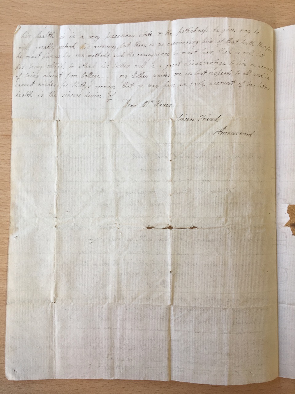 Image #2 of letter: J[enny] Brownsword to Ann Hare 25 April 1777