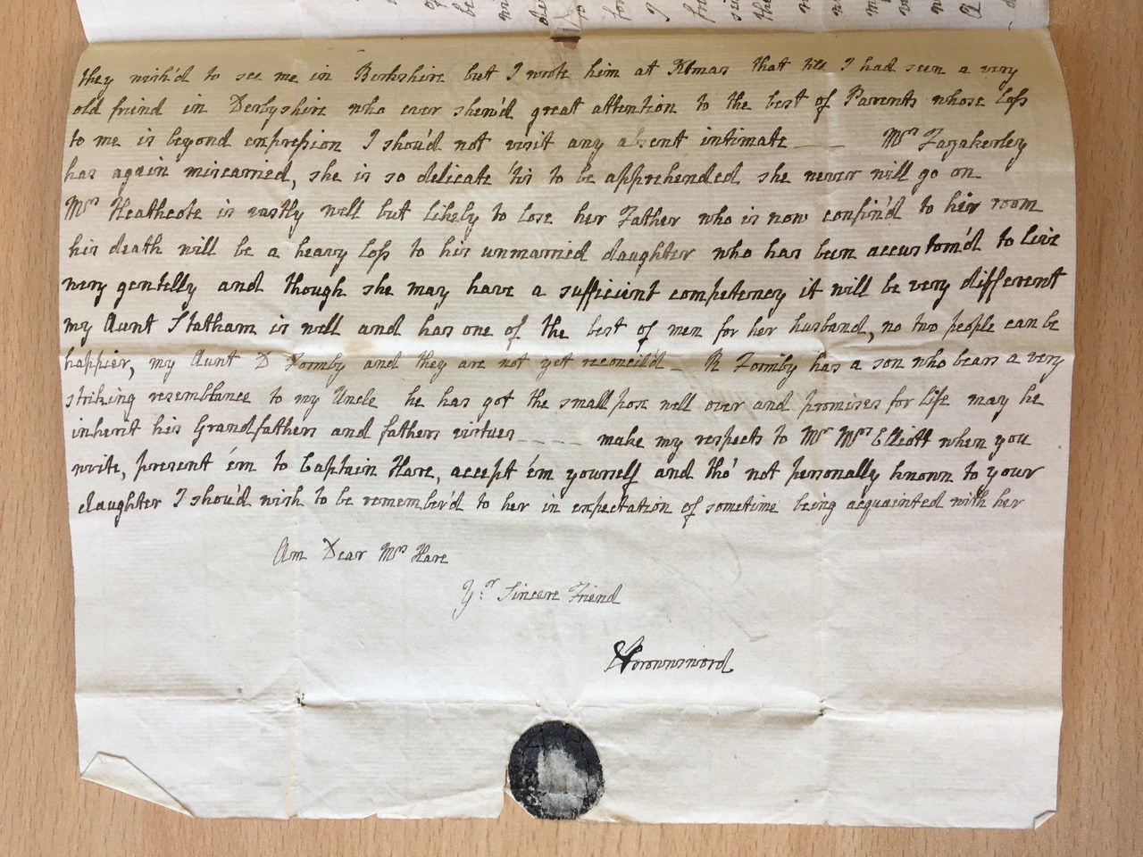 Image #2 of letter: J[enny] Brownsword to Ann Hare 7 March [c1785]