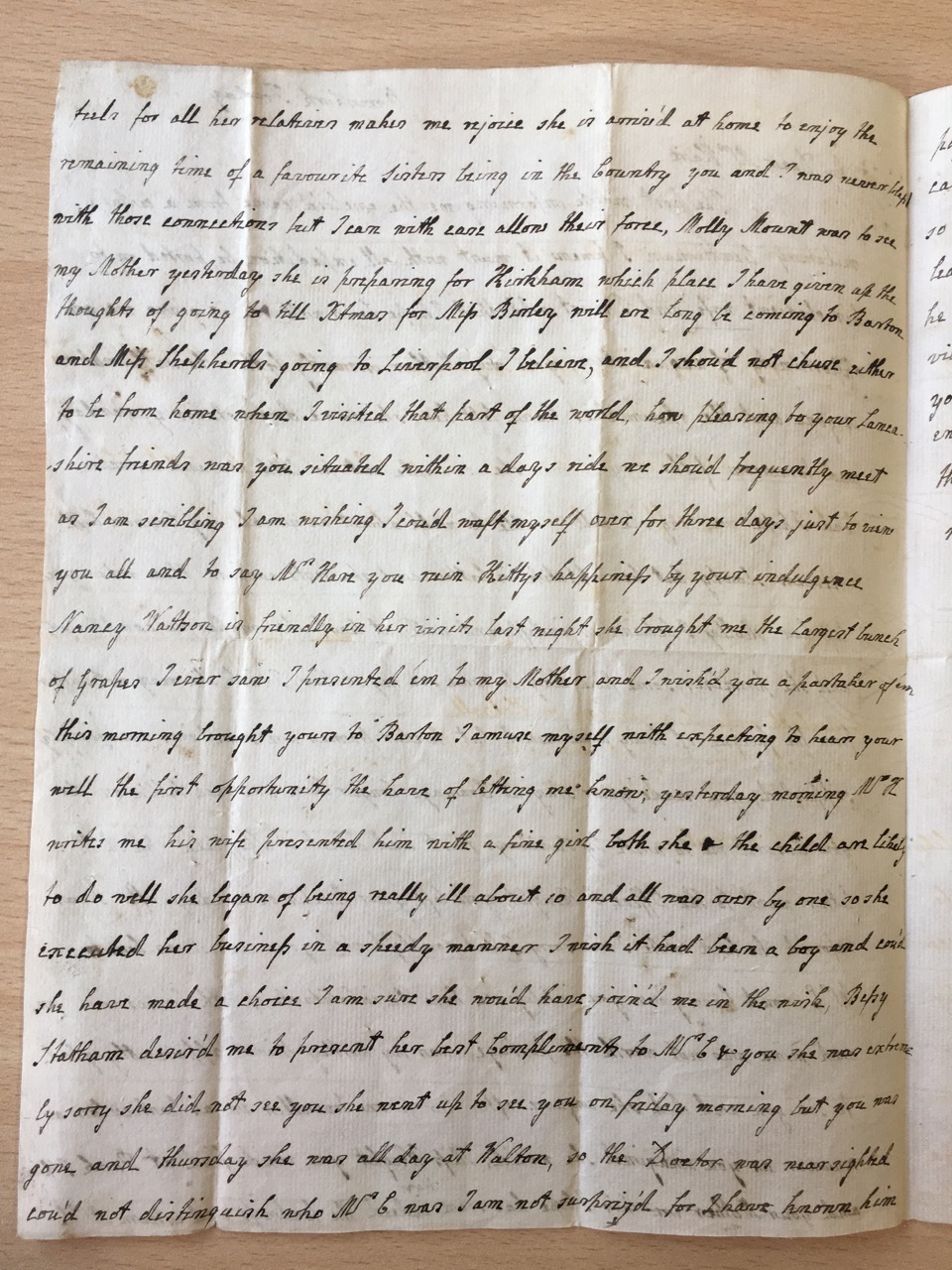 Image #2 of letter: J[enny] Brownsword to Ann Hare, Friday [c1783?]