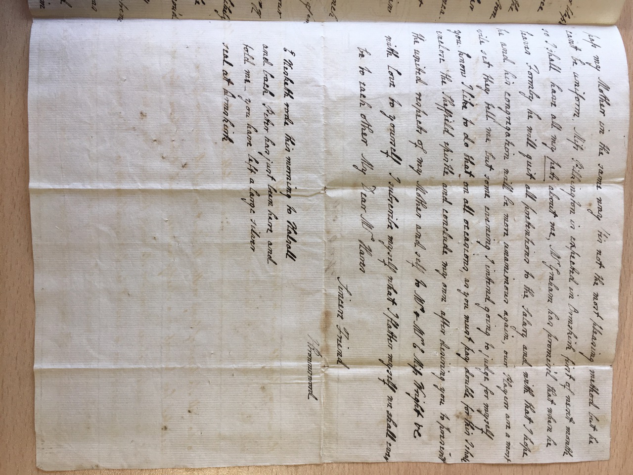 Image #3 of letter: J[enny] Brownsword to Ann Hare, Friday [c1783?]