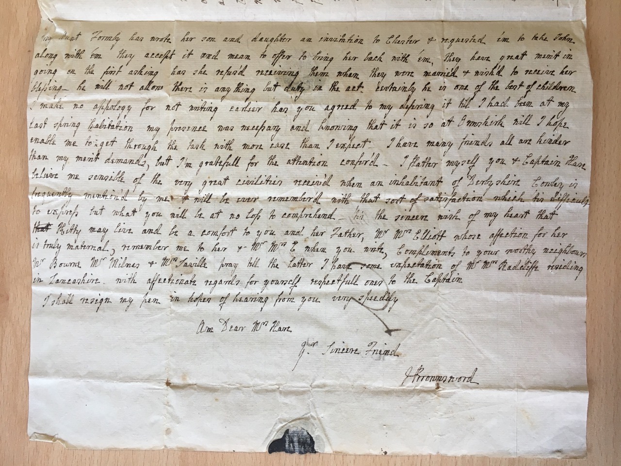 Image #2 of letter: J[enny] Brownsword to Ann Hare 17 August [c1785]