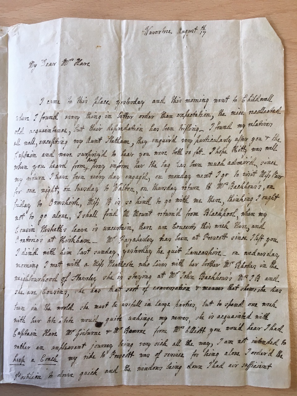 Image #3 of letter: J[enny] Brownsword to Ann Hare 17 August [c1785]