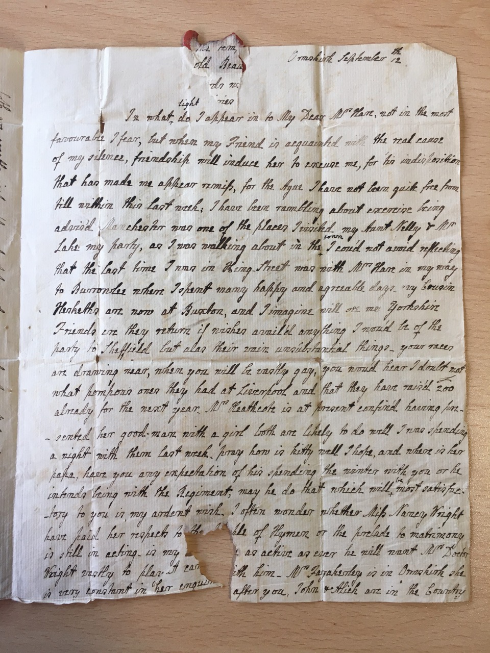Image #3 of letter: J[enny] Brownsword to Ann Hare 12 September [c1783]
