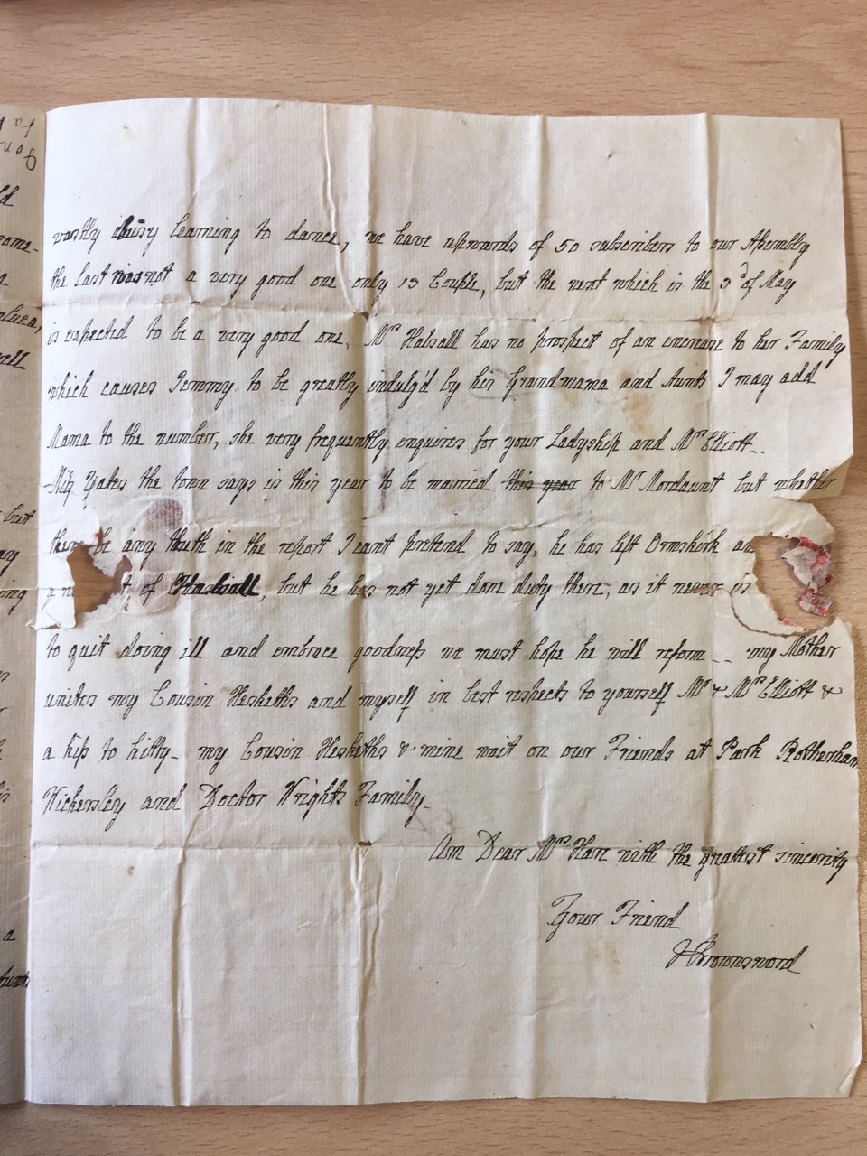 Image #3 of letter: J[enny] Brownsword to Ann Hare, 12 March 1773