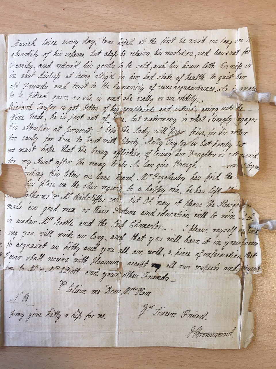 Image #3 of letter: J[enny[ Brownsword to Ann Hare, 7 June 1773