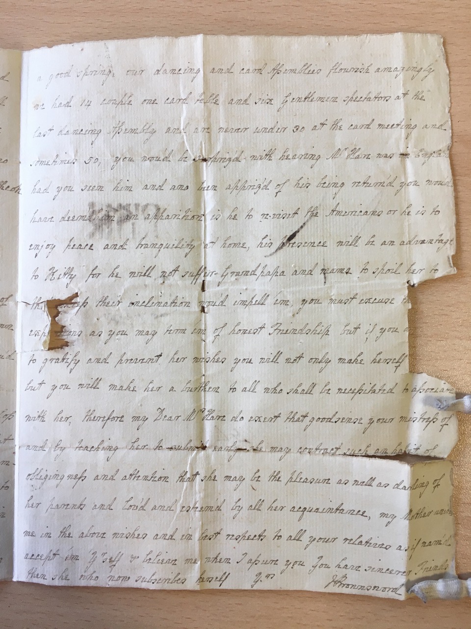 Image #3 of letter: J[enny] Brownsword to Ann Hare, 19 February 1775