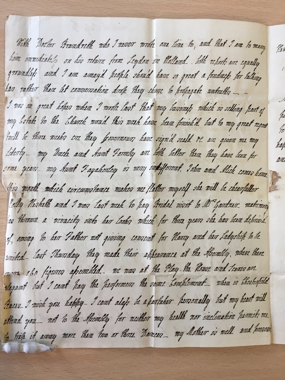 Image #2 of letter: J[enny] Brownsword to Ann Hare, 5 July [c1775]