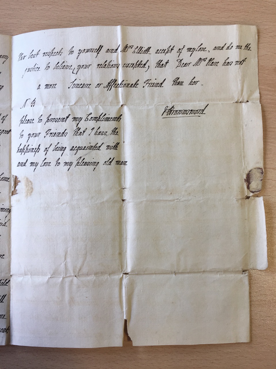 Image #3 of letter: J[enny] Brownsword to Ann Hare, 5 July [c1775]