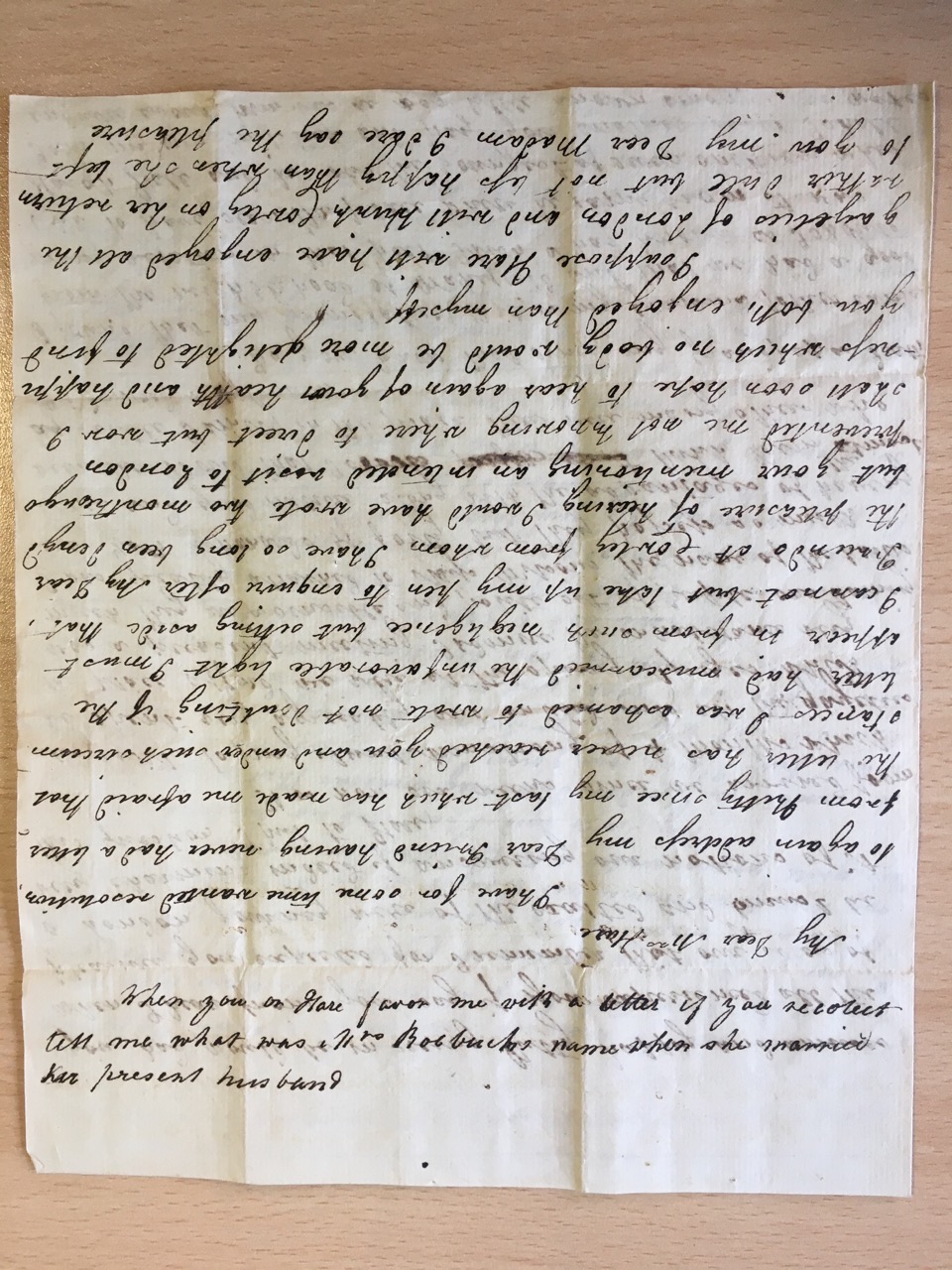 Image #1 of letter: Margaret Benson to Ann Hare, {?5} August 1790