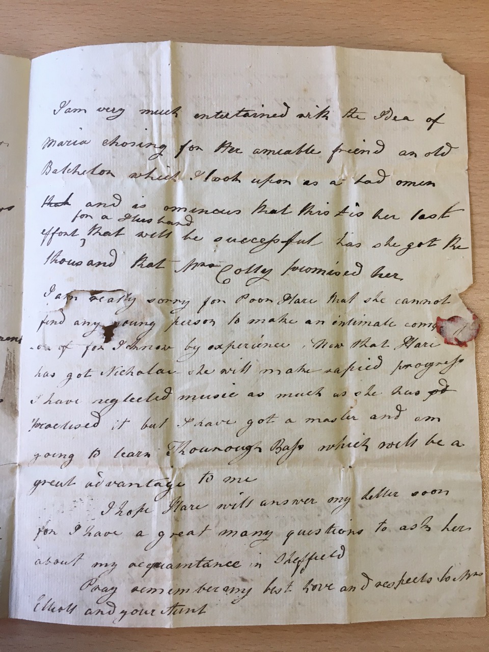 Image #3 of letter: Margaret Benson to Ann Hare [c1790]