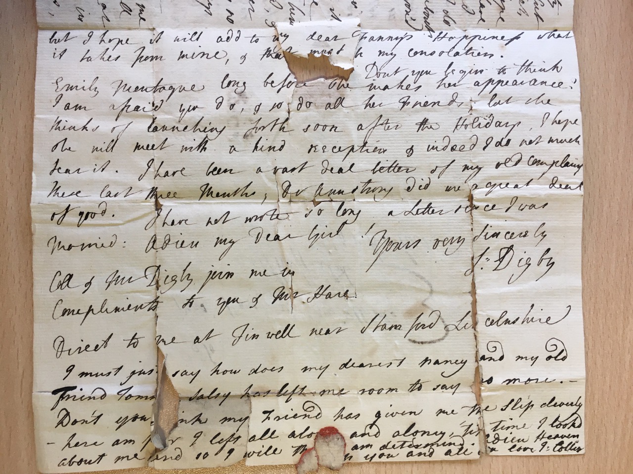 Image #3 of letter: S[ally] Digby and I Collier to Ann Hare, 27 December 1768