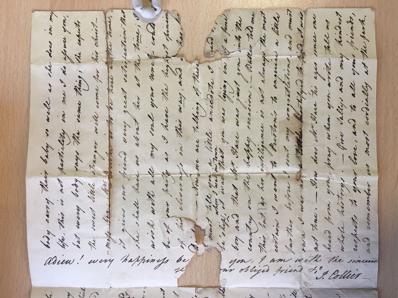 Image #3 of letter: I Collier to Ann Hare, 18 November 1769
